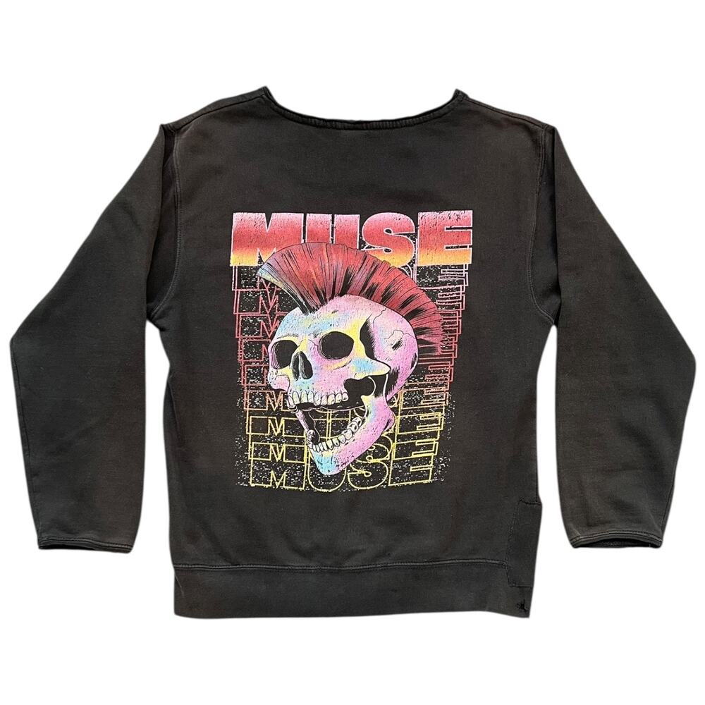 Muse Mohawk Skull Graphic Sweatshirt Simulation Theory Era Reworked - Men's S